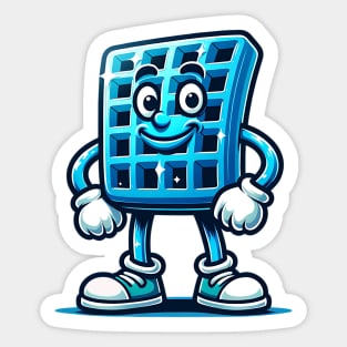 Cartoon Blue Waffle Sticker